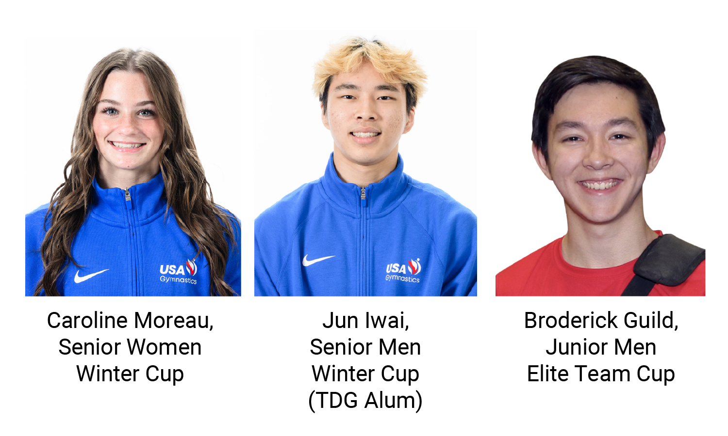 headshots of 3 athletes